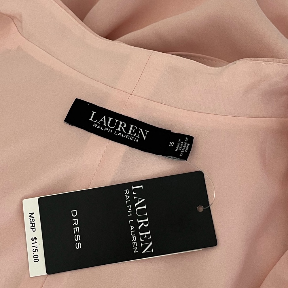 Lauren Ralph Lauren Georgette Pale Pink Halter Dress - Picture 13 of 15